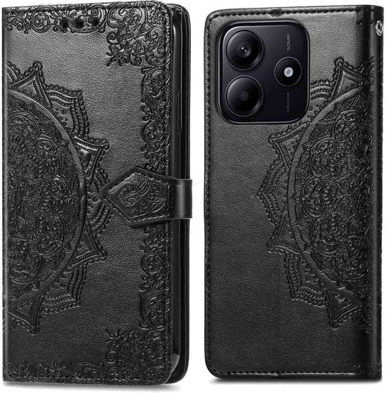 imoshion Hoesje - Geschikt voor Xiaomi Redmi Note 14 5G - Mandala Bookcase - Zwart