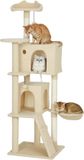 PawHut Kattenboom Spaanplaat, pluche 48L x 48B x 160H cm Beige