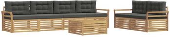 vidaXL Ensemble de canapé d'extérieur 7 pièces blanc et anthracite