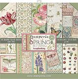 STAMPERIA SBBL50 Papierblok 10 vellen dubbelzijdig Spring Botanic, meerkleurig, 30,5 x 30,5 inch (30,5 x 30,5 cm)
