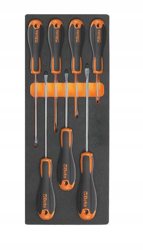 Beta Evox Set: 7 plaat Schroevendraaiers in Schuimmodule