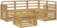 vidaXL - Salon d'angle - 4 places assises - Blanc - Acacia massif