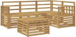 vidaXL - Salon d'angle - 4 places assises - Blanc - Acacia massif