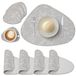 Set de 4 sous-verres ronds en similicuir, gris clair
