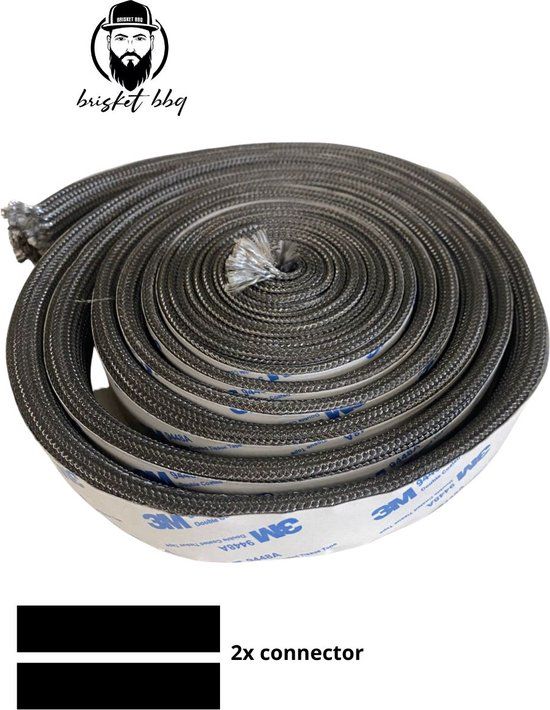 Brisket bbq Kamado Vilt - Fiberglass - Infinity Gasket - Large (20\"-23\") - 5 meter - Grijs
