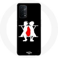 Maniacase Etui voor Oppo A74 5G Hunter x Hunter Manga Logo Zwarte Achtergrond