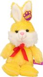 Heunec Paashaas/haas/konijn knuffel dier - zachte pluche - geel - cadeau - 32 cm - met strikje