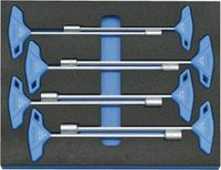Gedore 2005 CT2-2133 T 7-delige Soksleutelset met T-greep in 2/4 check-tool module