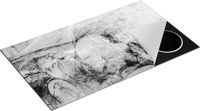 Chefcare Inductie Beschermer Abstracte Kunst - Zwart Wit - 91,2x52 cm