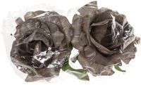 Cosy&Trendy Kerstboomversiering Bloemen - 8x stuks - 10 cm - zilver glitter - op clip - ornament