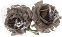 Cosy&Trendy Kerstboomversiering Bloemen - 8x stuks - 10 cm - zilver glitter - op clip - ornament