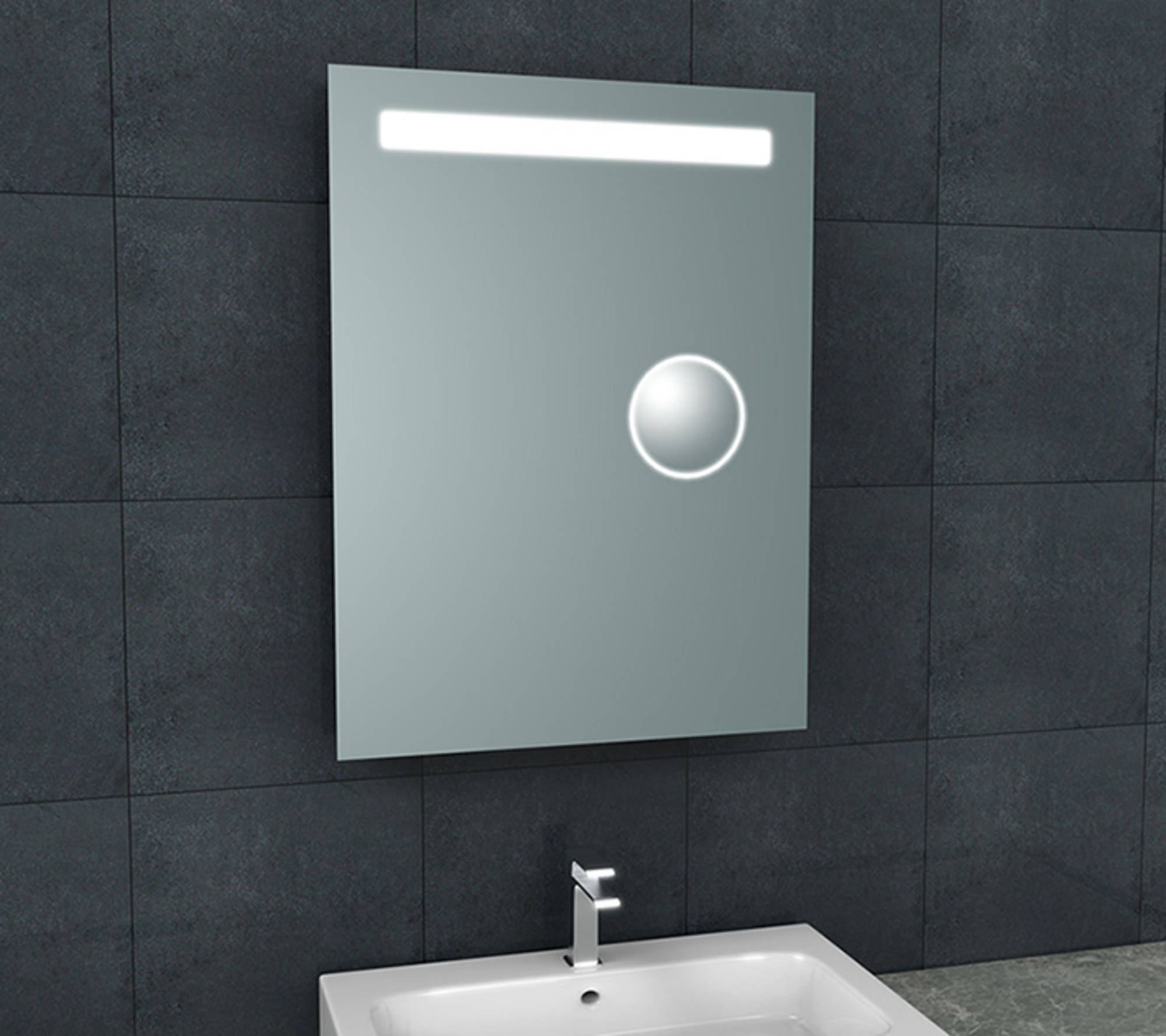 Saqu Spiegel 60x3x80 cm met LED verlichting en Scheerspiegel