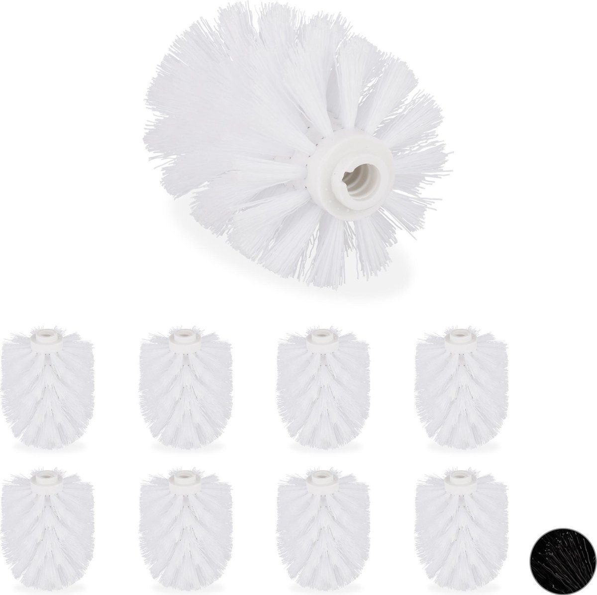 Relaxdays Toiletborstelkop - Set van 9 - Wit