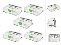 Festool 5 x Systainer T-LOC SYS 1 TL gereedschapskoffer lichtgrijs koppelbaar (497563)