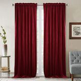 StangH Dikke fluwelen gordijnen 246 cm - zwaar belastbare fluwelen gordijnen met groot raam, kamerverduistering, privacyverbeterende panelen voor thuisbioscoop/filmkamer/podium, rood, 132 x 243 cm, 2