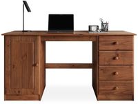IDIMEX MANAGER-bureau met 4 lades - kastanje-afwerking