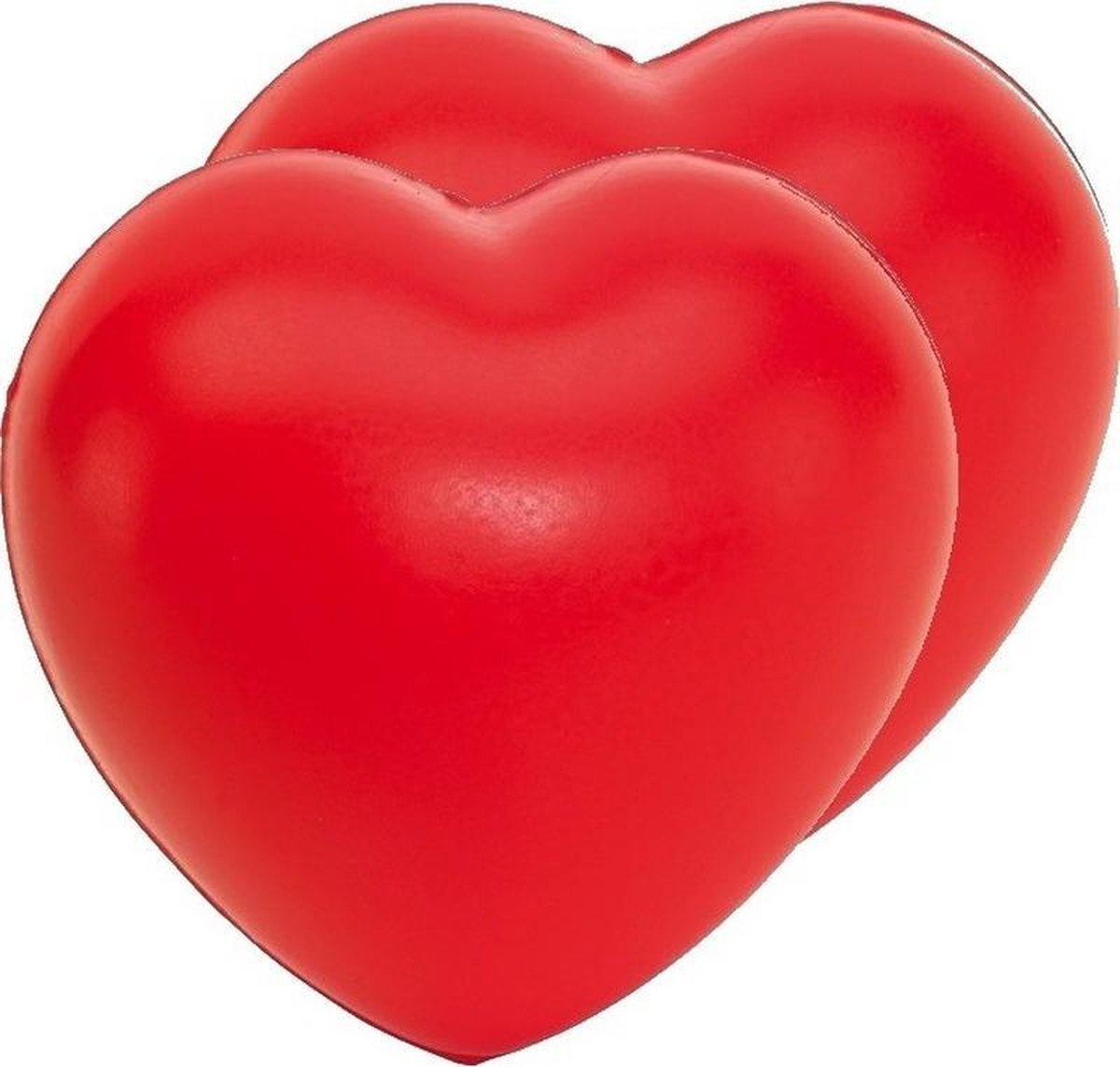 Bellatio Decorations 2x Stressballen rood hartjes 8 x 7 cm - Valentijn / liefde huwelijk geschenk cadeau artikelen - hartjes artikelen