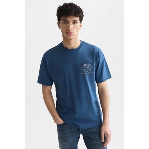 Scotch & Soda Relaxed Fit T-shirt met Backprint - Blauw