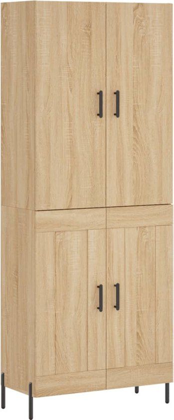 vidaXL Hoge kast 69,5x34x180 cm bewerkt hout sonoma eikenkleurig