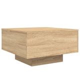 vidaXL Salontafel met LED-verlichting 55x55x31 cm sonoma eikenkleurig