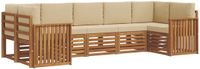 vidaXL Bankset voor buiten, 7-delig, naturel en beige