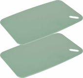 Excellent Houseware Planche à découper - 2x - vert - Plastique - 35 x 24 cm