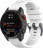 By Qubix - Siliconen sportbandje - Wit - 22mm Quickfit - Geschikt voor Garmin Epix Gen 2 (47mm) / MARQ / Quatix 7/6/5