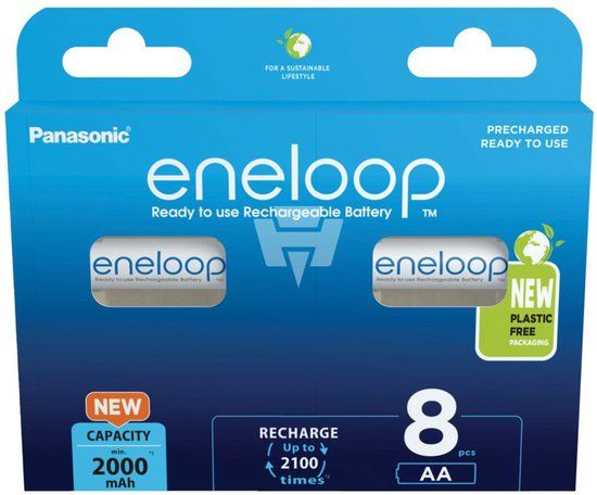 Panasonic eneloop AA Batterijen - 2000 mAh - NiMH - 8 stuks