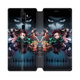 Beschermhoes Oppo Beschermhoes van leer voor Oppo A9 (2020), Manga Demon Slayer, zwart