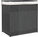 vidaXL - Panier à linge - avec - 2 - compartiments - 53x35x57 - cm - polyrotin - gris