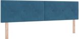 vidaXL - LED Hoofdbord - Donkerblauw - 180 cm - Fluweel