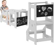 HOMCOM Keukenhulpje voor kinderen - MDF - 42x44x86cm - Grijs