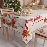 PETTI Artigiani Italiani - Kerst Tafelkleed Vlekbestendig Rechthoekig Tafelkleed voor Keuken, Motief Vrolijk Kerstfeest, 140x360 cm, 100% Made in Italy