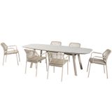 4 Seasons Outdoor Manolo Barista dining tuinset 240x103xH75 cm 7 delig latte Taste 4SO
