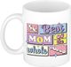 Bellatio Decorations Cadeau koffie/thee mok - de beste mama - van de wereld - wit - 300 ml - keramiek