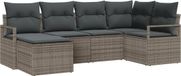 vidaXL Salon 6-delig Gris Polyrattan
