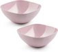 Plasticforte serveerschaal/saladeschaal - 2x - D28 x H11 cm - kunststof - roze