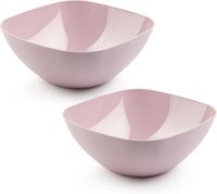Plasticforte serveerschaal/saladeschaal - 2x - D28 x H11 cm - kunststof - roze