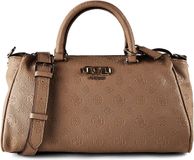GUESS Anise Box Satchel Dark Taupe Logo Handtas