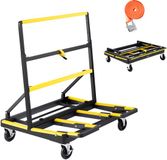 Vevor Paneelwagen, Laadvermogen 816,5kg, Transportwagen met 4 Zwenkwielen en Uitschuifbaar Laadplatform, Opvouwbare Paneelwagens met Spanband voor Het Hanteren van Multiplex, Gipsplaat, Glas