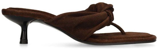 Sacha - Dames - Bruine suède muiltjes met hak - Maat 37