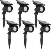 KS Verlichting Set 6 Pièces Spot de Jardin Solaire LED Noir