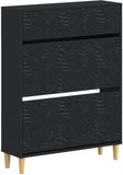 vidaXL Schoenenkast DELFT 78 x 24 x 103 cm Bewerkt hout Zwart