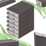 ToolSpace Schuurblok P60 - 6x Schuurblokken met Afgeschuinde Kant