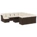 vidaXL 12-delige loungeset met kussens, polyrattan, bruin