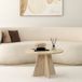 Merkloos / Sans marque Asir Elegante koffietafel, diameter 60 cm, hoogte 40 cm, 100% melamine gecoat deeltjesbord, 18 mm dik, stijlvolle travertine marmeren afwerking voor moderne woonruimtes