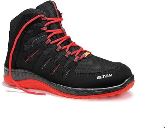 Elten Werkschoenen - MADDOX black-red Mid ESD S3 - Unisex