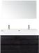BES LED Maxx XL Badmeubelset 120 cm - Black Oak - Wastafel Kube Enkel 2 Kraangaten met Spiegel