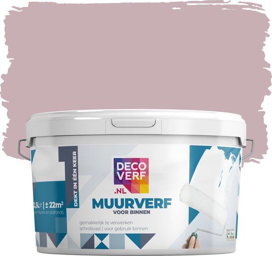 Decoverf Muurverf Mat - Oud Roze - 2.5L