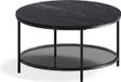 VASAGLE Table basse marbre noir